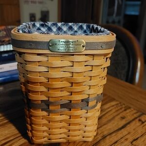 Longaberger JW Mini Waste Basket Combo
